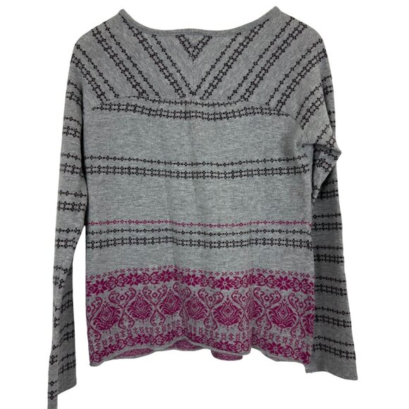 The North Face Knit Wool Blend Pullover Sweater Large Nordic Gray Baby Doll - Picture 7 of 9